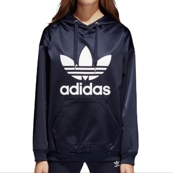 Adidas trefoil satin hoodie - Picture 1 of 4